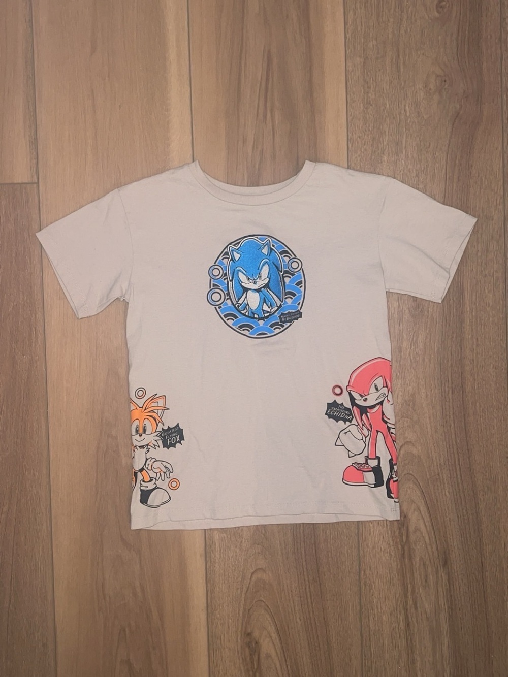 Sonic The Hedgehog Cream Color Graphic Tee for Kids